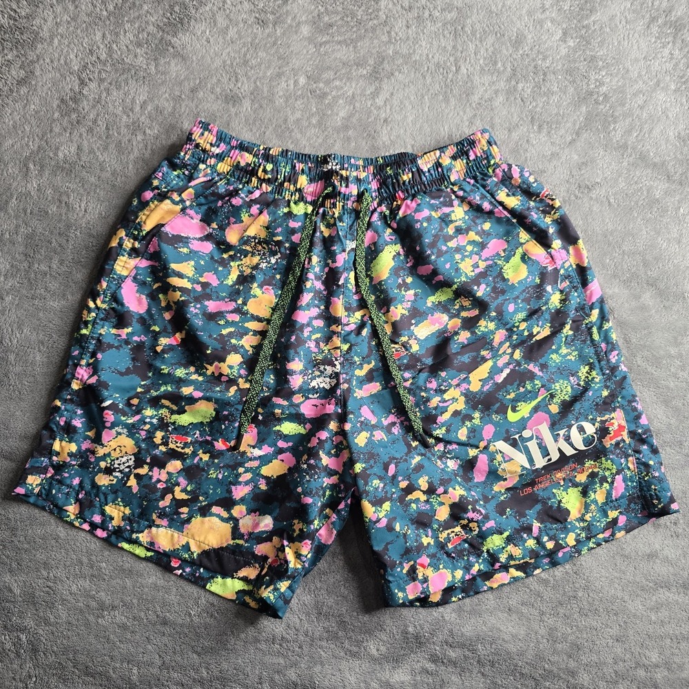 Nike Trek Division Flow Shorts Mens Small Abstract Mesh Lined 5.5" DR9970-367